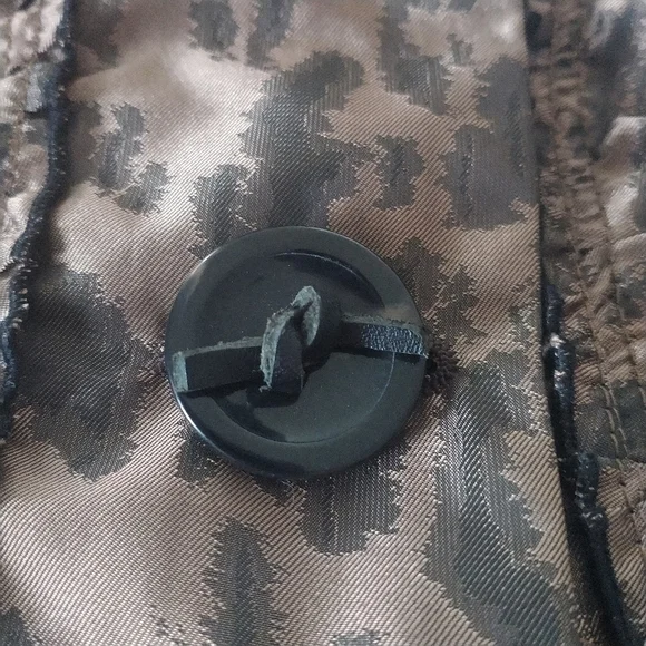 Chico's Animal Print Ruffle Front Blazer Jacket Chico's sz2 - Picture 6 of 14